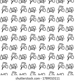 various icons, a pattern from a car wash with a drop and a broom with dust