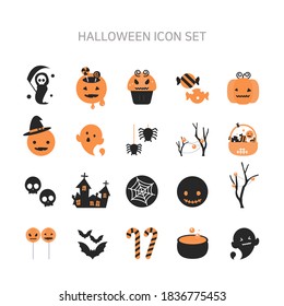 Various icons related to Halloween.