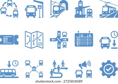 Varios iconos que representan diferentes modos de transporte