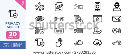 Various icons representing privacy and security