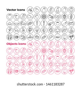 Various icons with a round stroke