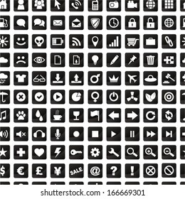 Various icons. Seamless pattern. 