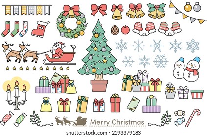 
Various illustration set materials that can be used for Christmas.