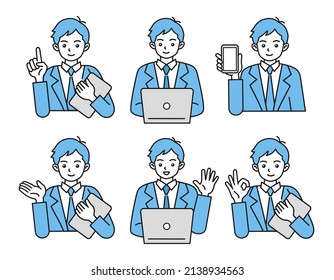 Verschiedene Illustrationssets des Arbeiters. Business Concept Design. Vektorelemente auf weißem Hintergrund.