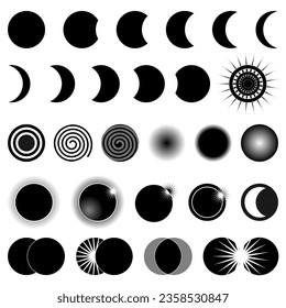 Various illustrations of eclipse conditions