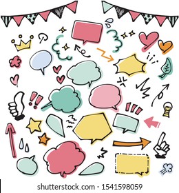 Various illustrations of hand-drawn cute balloons