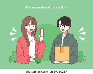 Diversas ilustraciones de cifras de transacciones de segunda mano