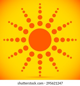 Various illustrations of sun. Sunny weather, climate, tanning, happiness concepts
