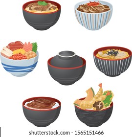 Various image illustration set  Japanese food