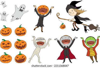 Various images related to the Halloween festival