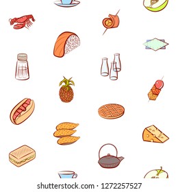 Various images set. Background for printing, design, web. Usable as icons. Seamless. Colored.