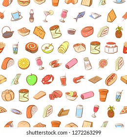 Various images set. Background for printing, design, web. Usable as icons. Seamless. Colored.