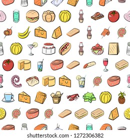 Various images set. Background for printing, design, web. Usable as icons. Seamless. Colored.