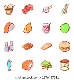 Various images set. Background for printing, design, web. Usable as icons. Colored.