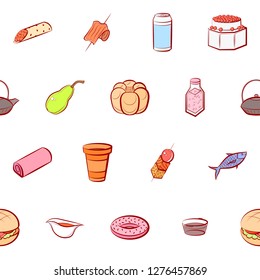 Various images set. Background for printing, design, web. Usable as icons. Seamless. Colored.