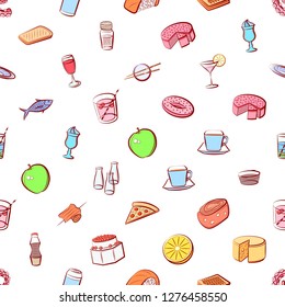 Various images set. Background for printing, design, web. Usable as icons. Seamless. Colored.