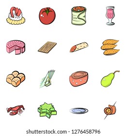 Various images set. Background for printing, design, web. Usable as icons. Colored.