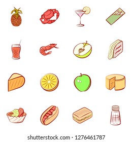 Various images set. Background for printing, design, web. Usable as icons. Colored.