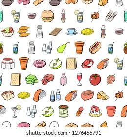 Various images set. Background for printing, design, web. Usable as icons. Seamless. Colored.