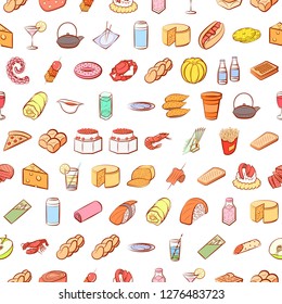 Various images set. Background for printing, design, web. Usable as icons. Seamless. Colored.