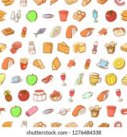 Various images set. Background for printing, design, web. Usable as icons. Seamless. Colored.