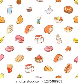 Various images set. Background for printing, design, web. Usable as icons. Seamless. Colored.