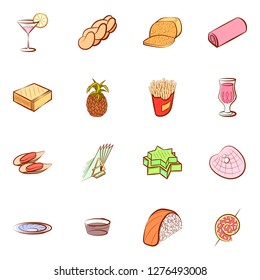 Various images set. Background for printing, design, web. Usable as icons. Colored.