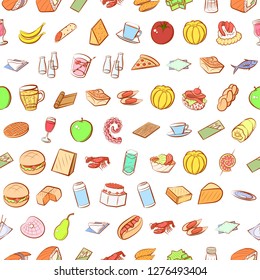 Various images set. Background for printing, design, web. Usable as icons. Seamless. Colored.