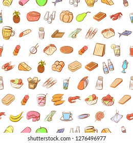Various images set. Background for printing, design, web. Usable as icons. Seamless. Colored.