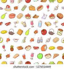 Various images set. Background for printing, design, web. Usable as icons. Seamless. Colored.