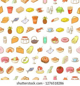 Various images set. Background for printing, design, web. Usable as icons. Seamless. Colored.