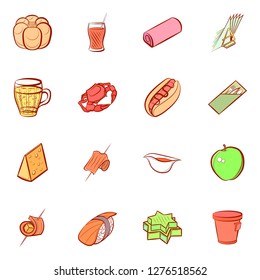 Various images set. Background for printing, design, web. Usable as icons. Colored.