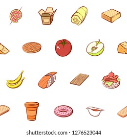 Various images set. Background for printing, design, web. Usable as icons. Seamless. Colored.