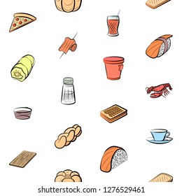 Various images set. Background for printing, design, web. Usable as icons. Seamless. Colored.