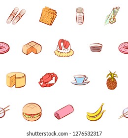Various images set. Background for printing, design, web. Usable as icons. Seamless. Colored.