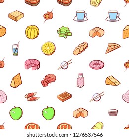 Various images set. Background for printing, design, web. Usable as icons. Seamless. Colored.