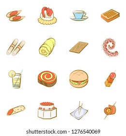 Various images set. Background for printing, design, web. Usable as icons. Colored.
