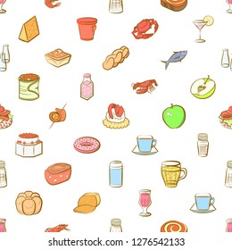 Various images set. Background for printing, design, web. Usable as icons. Seamless. Colored.