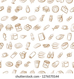 Various images set. Background for printing, design, web. Usable as icons. Seamless. Binary color.