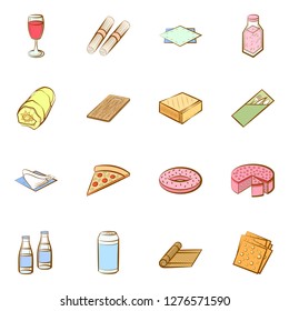 Various images set. Background for printing, design, web. Usable as icons. Colored.