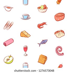 Various images set. Background for printing, design, web. Usable as icons. Seamless. Colored.