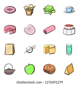 Various images set. Background for printing, design, web. Usable as icons. Colored.