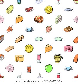 Various images set. Background for printing, design, web. Usable as icons. Seamless. Colored.