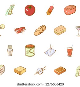 Various images set. Background for printing, design, web. Usable as icons. Seamless. Colored.