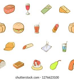 Various images set. Background for printing, design, web. Usable as icons. Seamless. Colored.