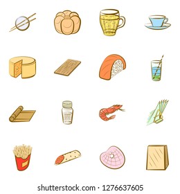 Various images set. Background for printing, design, web. Usable as icons. Colored.