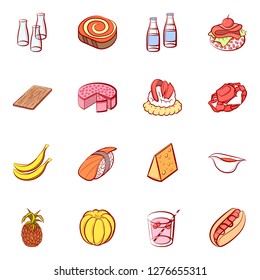 Various images set. Background for printing, design, web. Usable as icons. Colored.