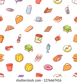 Various images set. Background for printing, design, web. Usable as icons. Seamless. Colored.