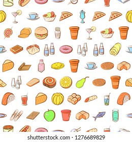 Various images set. Background for printing, design, web. Usable as icons. Seamless. Colored.