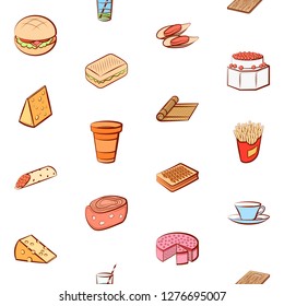 Various images set. Background for printing, design, web. Usable as icons. Seamless. Colored.